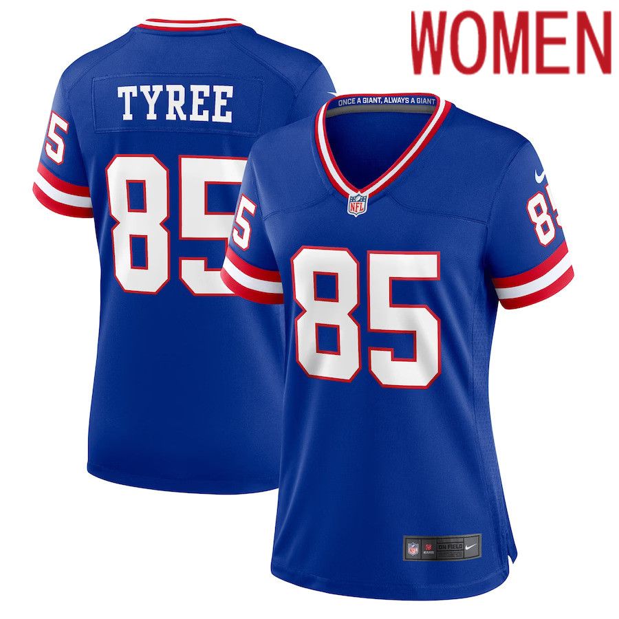 Women New York Giants 85 David Tyree Nike Royal Classic Retired Player Game NFL Jersey